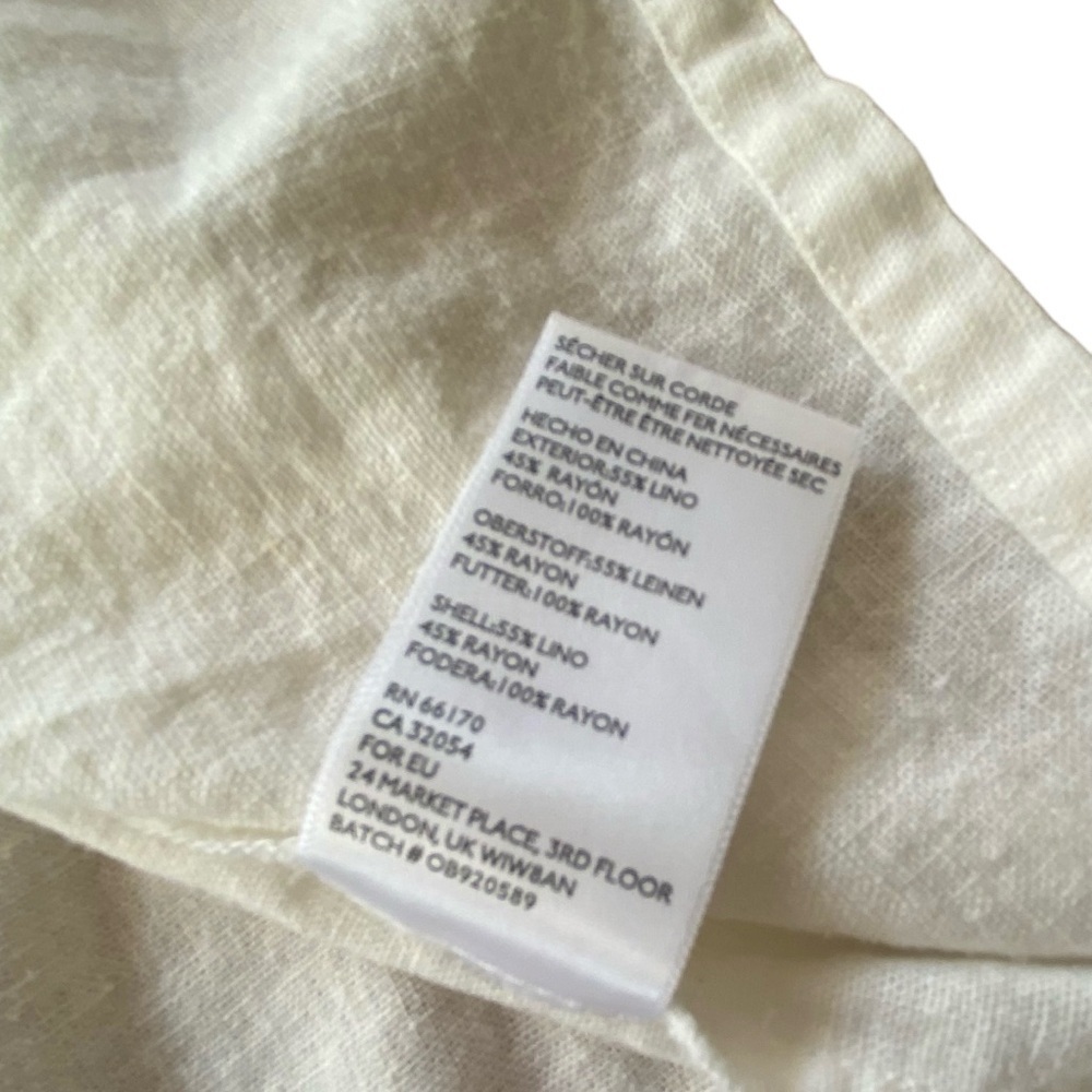 Urban Outfitters Marnie Halter Sweetheart Neckline White Linen Mini Dress SZ M - Picture 14 of 15